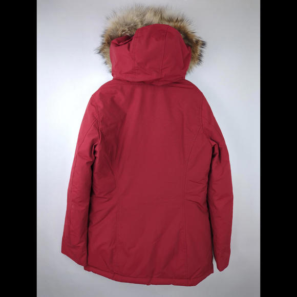[SOLD] NWT WOOLRICH Womens Sz S Arctic Parka Duck Down Red Ramar Coyote Fur Hood - Picture 10 of 12